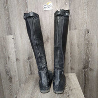 Dress Boots, Zips *vgc, mnr dirt, scrapes & scuffs, stretched elastics, tight snap
