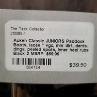 JUNIORS Paddock Boots, laces *vgc, mnr dirt, dents, dings, peeled spots, inner heel rubs