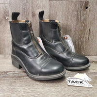 JUNIORS Paddock Boots, zips *vgc, mnr dust/dirt, v.torn tongue edges, mnr inner heel rubs
