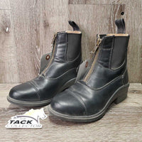JUNIORS Paddock Boots, zips *vgc, mnr dust/dirt, v.torn tongue edges, mnr inner heel rubs