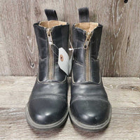 JUNIORS Paddock Boots, zips *vgc, mnr dust/dirt, v.torn tongue edges, mnr inner heel rubs
