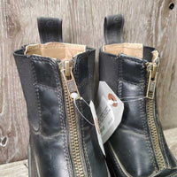 JUNIORS Paddock Boots, zips *vgc, mnr dust/dirt, v.torn tongue edges, mnr inner heel rubs

