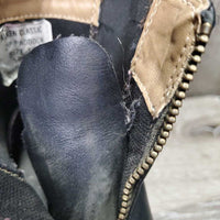 JUNIORS Paddock Boots, zips *vgc, mnr dust/dirt, v.torn tongue edges, mnr inner heel rubs