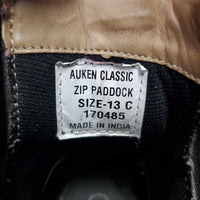 JUNIORS Paddock Boots, zips *vgc, mnr dust/dirt, v.torn tongue edges, mnr inner heel rubs
