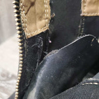 JUNIORS Paddock Boots, zips *vgc, mnr dust/dirt, v.torn tongue edges, mnr inner heel rubs