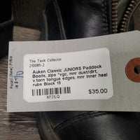 JUNIORS Paddock Boots, zips *vgc, mnr dust/dirt, v.torn tongue edges, mnr inner heel rubs
