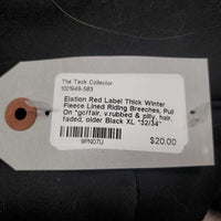 Thick Winter Fleece Lined Riding Breeches, Pull On *gc/fair, v.rubbed & pilly, hair, faded, older
