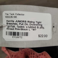 JUNIORS Riding Tight Breeches, Pull On, Drawstring *gc/fair, faded, v.rubbed & pilly, thread
