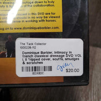 Dominique Barbier, Intimacy in french classical dressage DVD VOL I, II *ripped cover, scuffs, smudges & scratches
