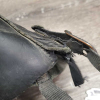 Hvy Leather Half Chaps, Zipper, Velcro, Top velcro Strap *gc, dirty, older, creased/folded, rubs?stains
