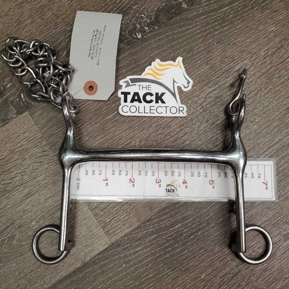Narrow Curved Mullen Mouth Weymouth Bit, chain *vgc, clean, mnr scuffs