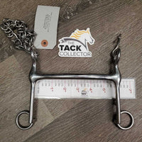 Narrow Curved Mullen Mouth Weymouth Bit, chain *vgc, clean, mnr scuffs
