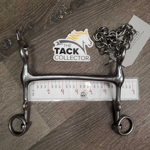 Narrow Curved Mullen Mouth Weymouth Bit, chain *vgc, clean, mnr scuffs