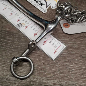 Narrow Curved Mullen Mouth Weymouth Bit, chain *vgc, clean, mnr scuffs