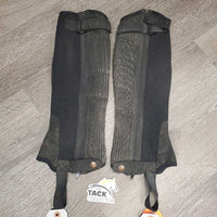 Pr Mesh & Suede Half Chaps *fair, dirty, v.rubbed, thin spots, faded, frayed edges, pilly , rip
