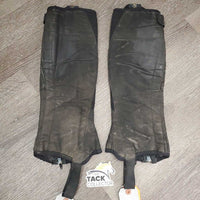 Pr Mesh & Suede Half Chaps *fair, dirty, v.rubbed, thin spots, faded, frayed edges, pilly , rip
