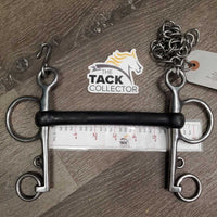 LS Narrow Soft - Flexi Rubber Mullen Mouth Pelham Bit, chain *vgc, clean, chewsnr scuffs