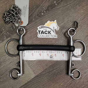 LS Narrow Soft - Flexi Rubber Mullen Mouth Pelham Bit, chain *vgc, clean, chewsnr scuffs