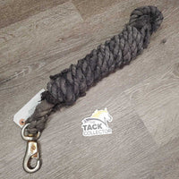 Thick Cotton Lead Rope, hvy Bull Snap *gc. clean, faded, snags, rubs, rusty

