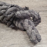 Thick Cotton Lead Rope, hvy Bull Snap *gc. clean, faded, snags, rubs, rusty
