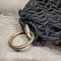 Mini (.5") holes Fine Nylon String Slow Feed Hay Net, Trailer Bag? *gc, dirty, faded, repaired, rubs, frays, rust