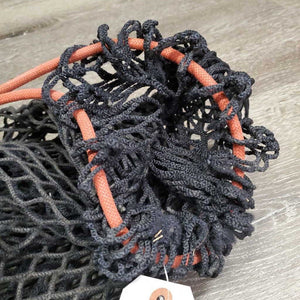 Mini (.5") holes Fine Nylon String Slow Feed Hay Net, Trailer Bag? *gc, dirty, faded, repaired, rubs, frays, rust