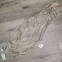 Hvy Cotton String Hay Net, Caribiner *gc/fair, stains, dingy, frays, slices, rubs, older
