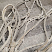 Hvy Cotton String Hay Net, Caribiner *gc/fair, stains, dingy, frays, slices, rubs, older