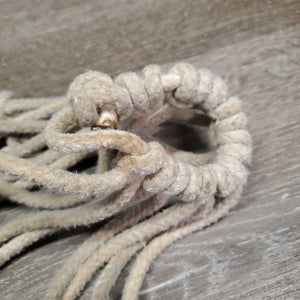 Hvy Cotton String Hay Net, Caribiner *gc/fair, stains, dingy, frays, slices, rubs, older