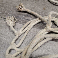 Hvy Cotton String Hay Net *fair, dingy, stains, rubs, frays, BROKEN strings
