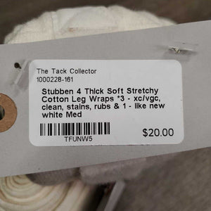 4 Thick Soft Stretchy Cotton Leg Wraps *3 - xc/vgc, clean, stains, rubs & 1 - like new