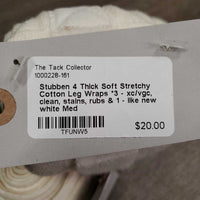 4 Thick Soft Stretchy Cotton Leg Wraps *3 - xc/vgc, clean, stains, rubs & 1 - like new

