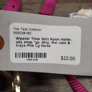 Thick Soft Nylon Halter, adj, snap *gc, dirty, mnr rubs & frays