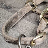 Thick Soft Nylon Halter, adj, snap *gc, v.dirty, stained, frays, pulled holes
