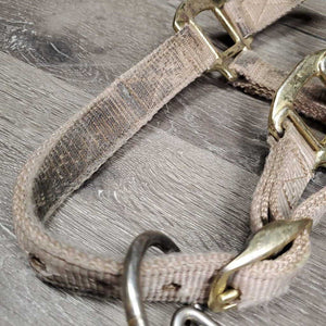 Thick Soft Nylon Halter, adj, snap *gc, v.dirty, stained, frays, pulled holes