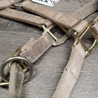 Thick Soft Nylon Halter, adj, snap *gc, v.dirty, stained, frays, pulled holes