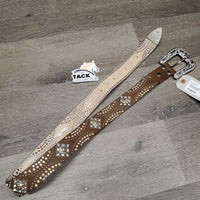 Bling Western Belt, Tooled Bling Buckle *vgc, cracked holes
