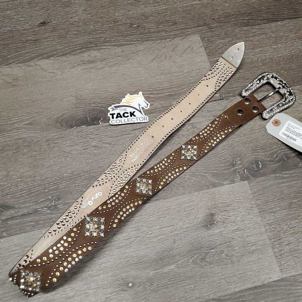 Bling Western Belt, Tooled Bling Buckle *vgc, cracked holes