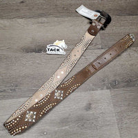 Bling Western Belt, Tooled Bling Buckle *vgc, cracked holes
