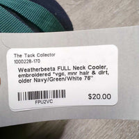 FULL Neck Cooler, embroidered *vgc, mnr hair & dirt, older
