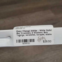 XWide - White Gullet Bar, 6 screws, 2 Washers, Box *vgc/gc, scratches, scrapes, stains
