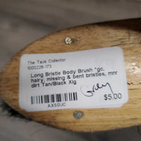 Long Bristle Body Brush *gc, hairy, missing & bent bristles, mnr dirt