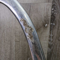 Pr Hvy Safety Stirrup Irons, elastics & keepers *gc, clean, stains, residue, faded, scuffs, cracking bands, scratches
