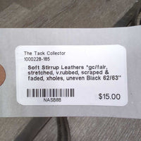 Soft Stirrup Leathers *gc/fair, stretched, v.rubbed, scraped & faded, xholes, uneven
