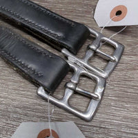 Thick Nylon Lined Stirrup Leathers *gc/fair, cut/shortened, dents, rubs, threads, rough edges

