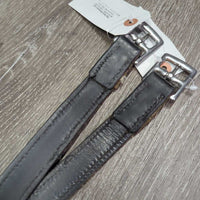 Thick Nylon Lined Stirrup Leathers *gc/fair, cut/shortened, dents, rubs, threads, rough edges
