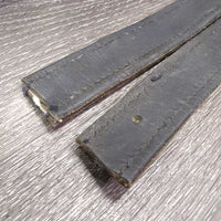 Thick Nylon Lined Stirrup Leathers *gc/fair, cut/shortened, dents, rubs, threads, rough edges
