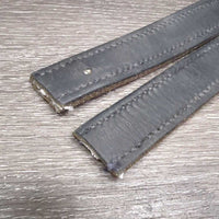 Thick Nylon Lined Stirrup Leathers *gc/fair, cut/shortened, dents, rubs, threads, rough edges
