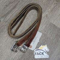 Pr Thick Stirrup Leathers *fair, v.scraped, dents, xholes, cut?shortened
