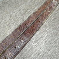 Pr Thick Stirrup Leathers *fair, v.scraped, dents, xholes, cut?shortened
